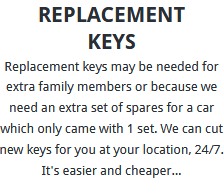 Replacement Keys Nottingham